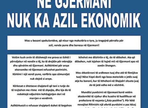 The German embassy in Tirana “against economic asylum seekers” from Albania