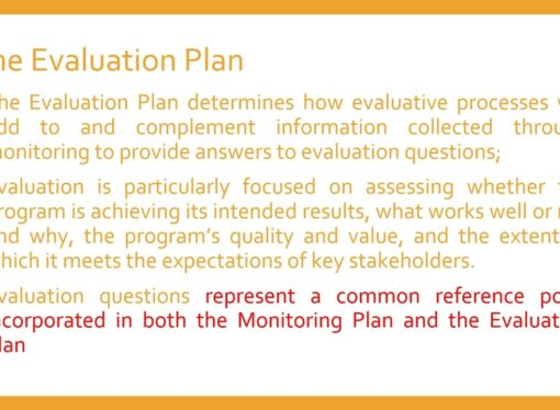 MEL Webinar 4 – Setting up a MEL system – Develop Monitoring and Evaluation Plans